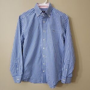 Vineyard Vines Mens Size S Blue and White Checkered Shirt Cotton Classic Fit